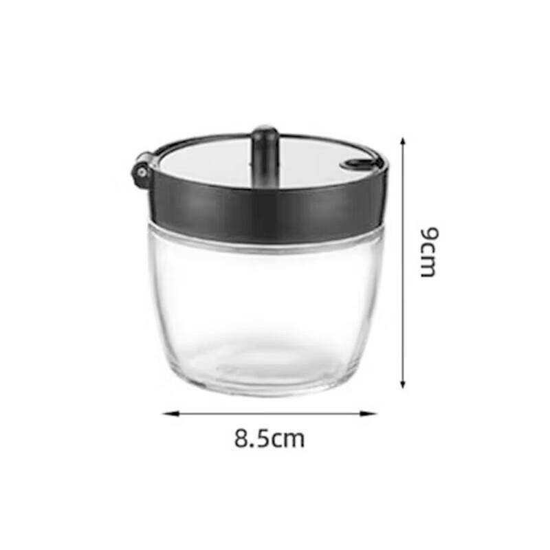 Ningzhao 200ml Black Glass Condiment Jar