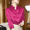 Summer Trend Fashion Women's Casual Elegant Satin Long Sleeved Shirt Office Women's Shirts And Blouses Slim Femal Clothes