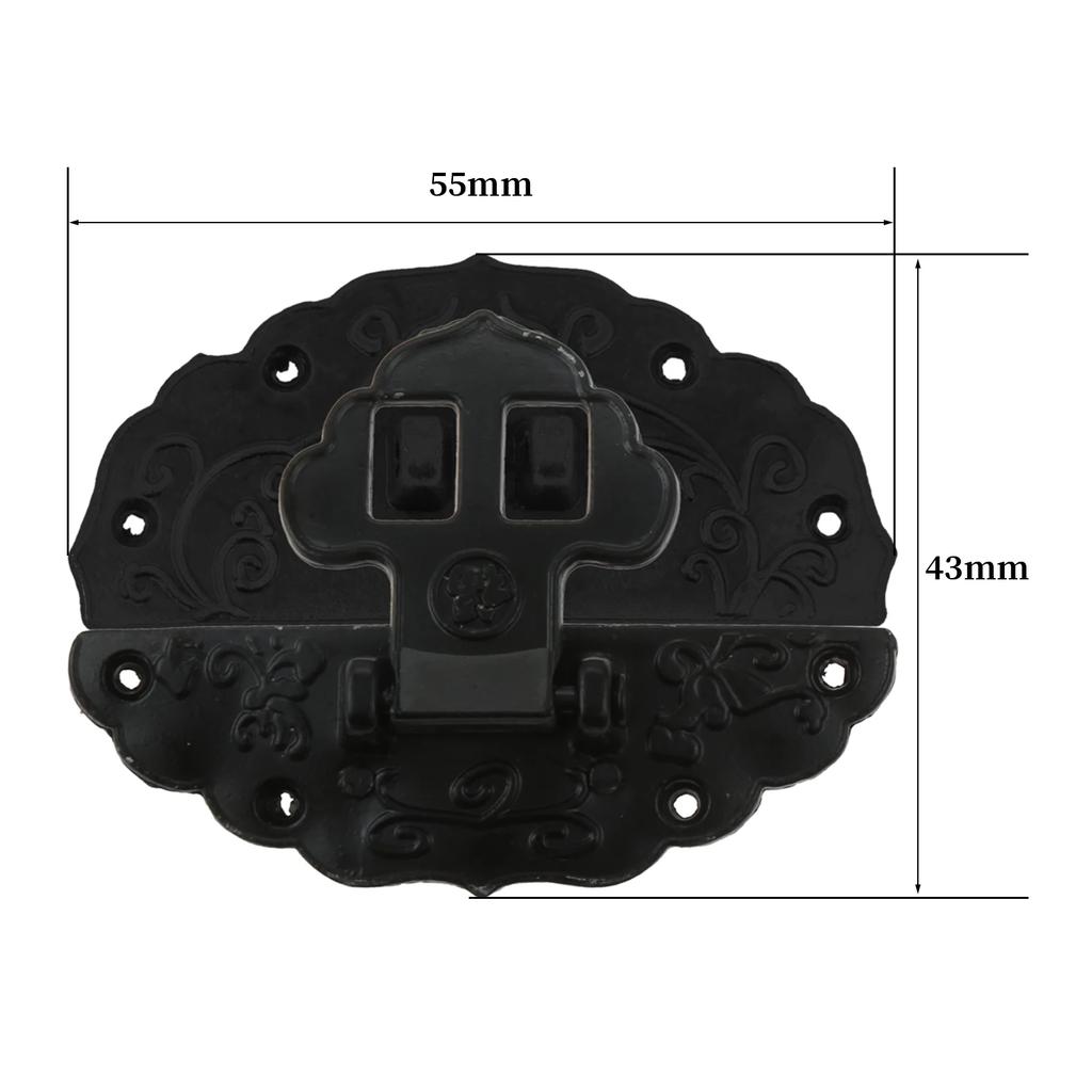 1PC Oval Box Latch Clasp Antique Decorative Hasp Latch with Screws for Jewelry Gift Wine Box Toolbox Suitcase Kitchen Furniture