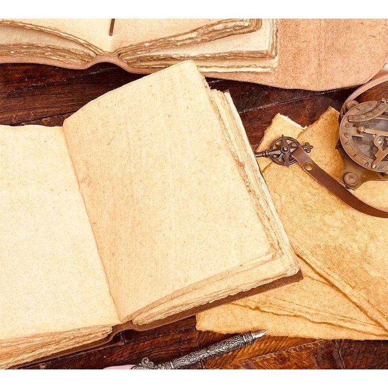 Sun and moon leather journal antique handmade vintage journal grimoire journal