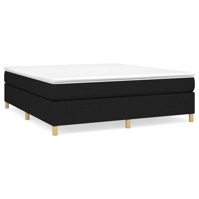 Maison Exclusive - Sommier à lattes de lit avec matelas Noir 160x200 cm Tissu