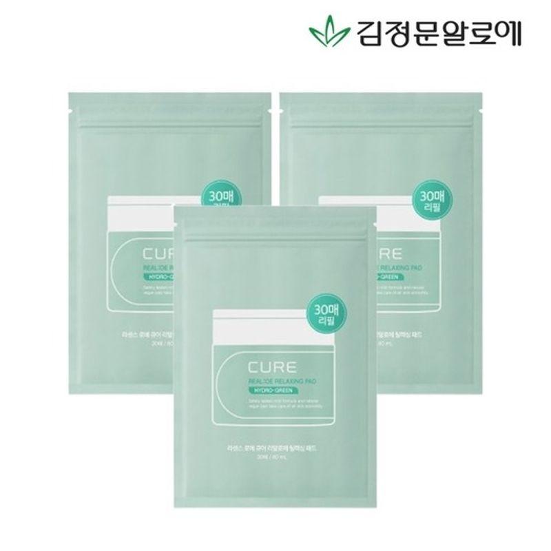 CURE [Kim Jeong-moon Aloe] Lasence Loe Cure Realoe Relaxing Pad (Refill) 90 sheets FREE