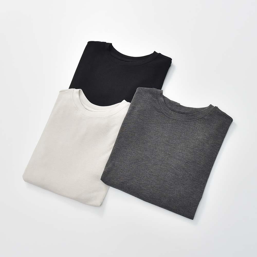Women's Slim Fit Cashmere Blend Minimalist Round Neck Long Sleeve T-Shirt
