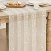 75*300CM Embroidered Table Runner Polyester Material Retro Style Tulle Table Decor Semi-Transparent Gauze Embroidery Design