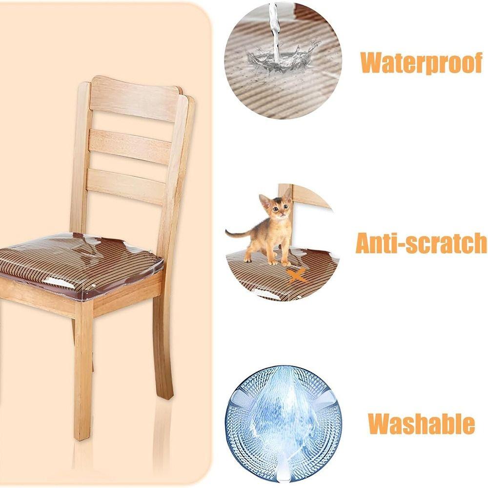 Waterproof Transparent Chair Cover Dust-proof Oil-resistant PVC Chair Seat Cover Anti-dirty Scratch Resistant