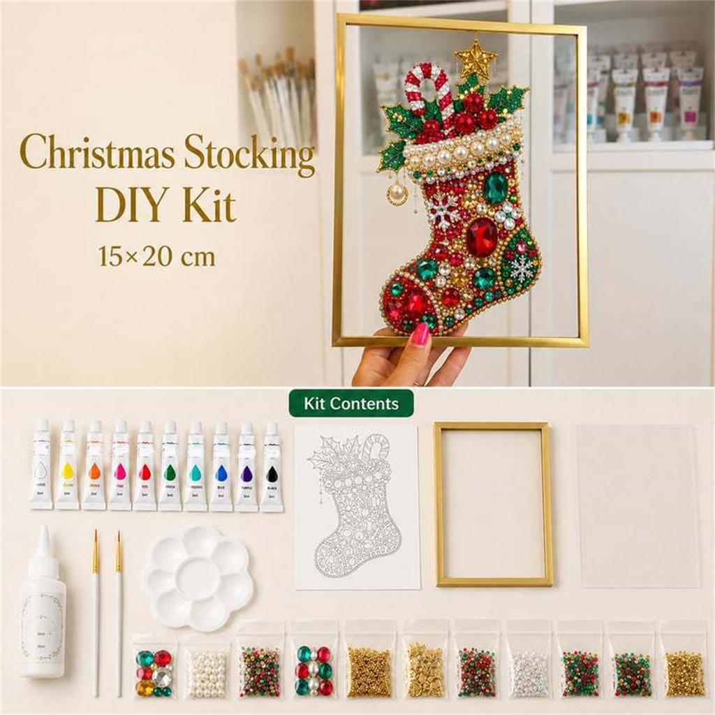 Schmuckverzierte Weihnachtsbäume DIY-Set für Feiertage und Heimdekoration