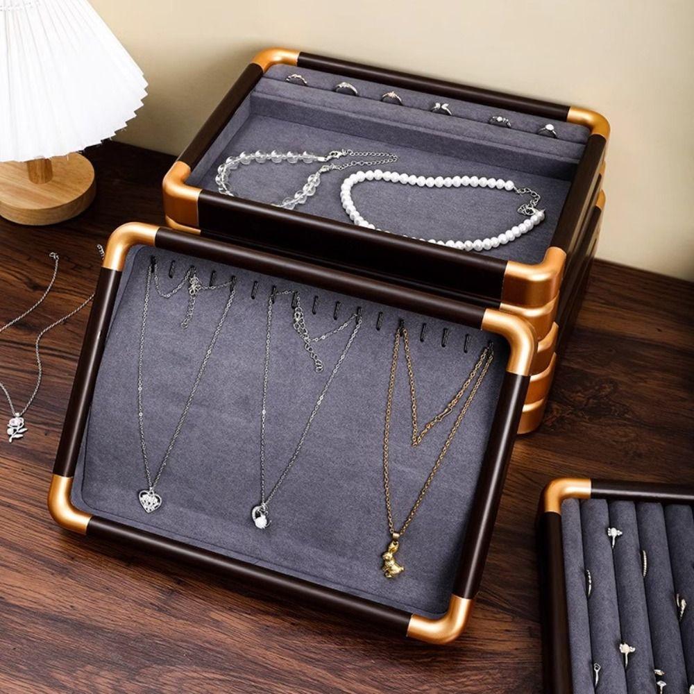 Necklaces Bracelets Wooden Jewelry Tray Large Capacity Jewelry Display Holder  Jewelry Display