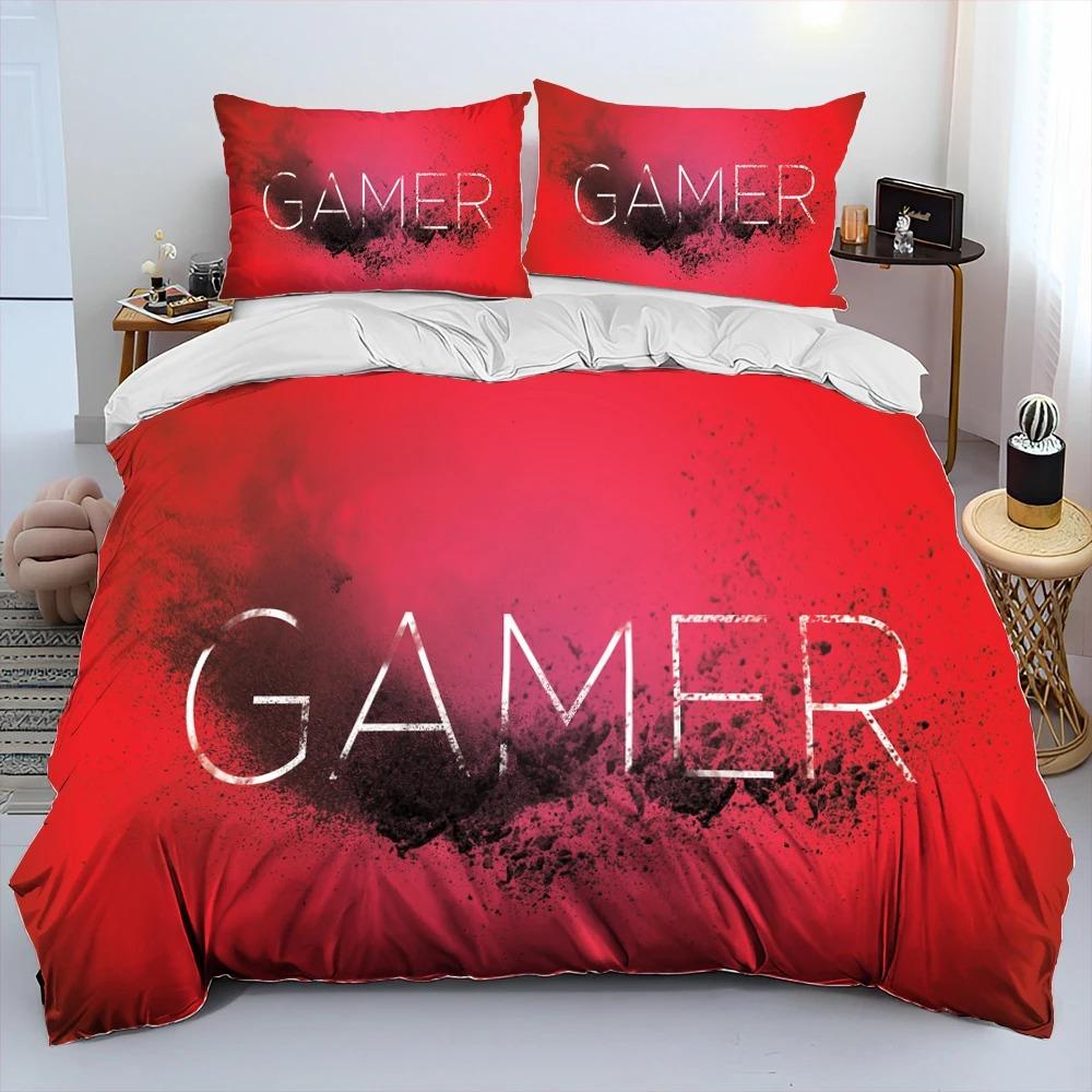 Gamer Game Over Cartoon Comforter Bedding CollectionDuvet Cover Bed Collection Quilt Cover PillowcaseKing Queen Size Bedding Collection Adult Boys