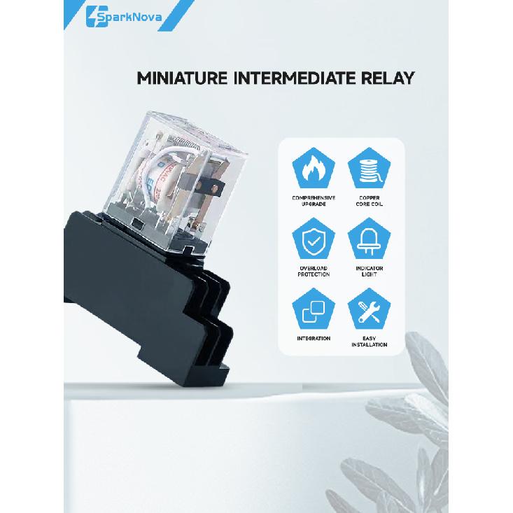 5pcs MY2NJ MY3NJ MY4NJ Power Relay 12V 24V DC / 110V 220V 380V AC DPDT DIN Rail Mount with Socket Base Industrial Control Relay Relays 5
