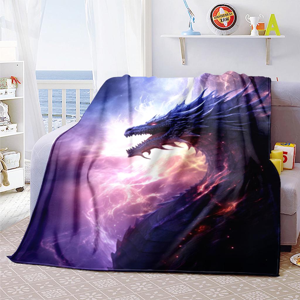 Dragon Throw Blanket All Seasons Soft Comfortable Couch Office Nap Blanket Travel Blanket Festive Gift