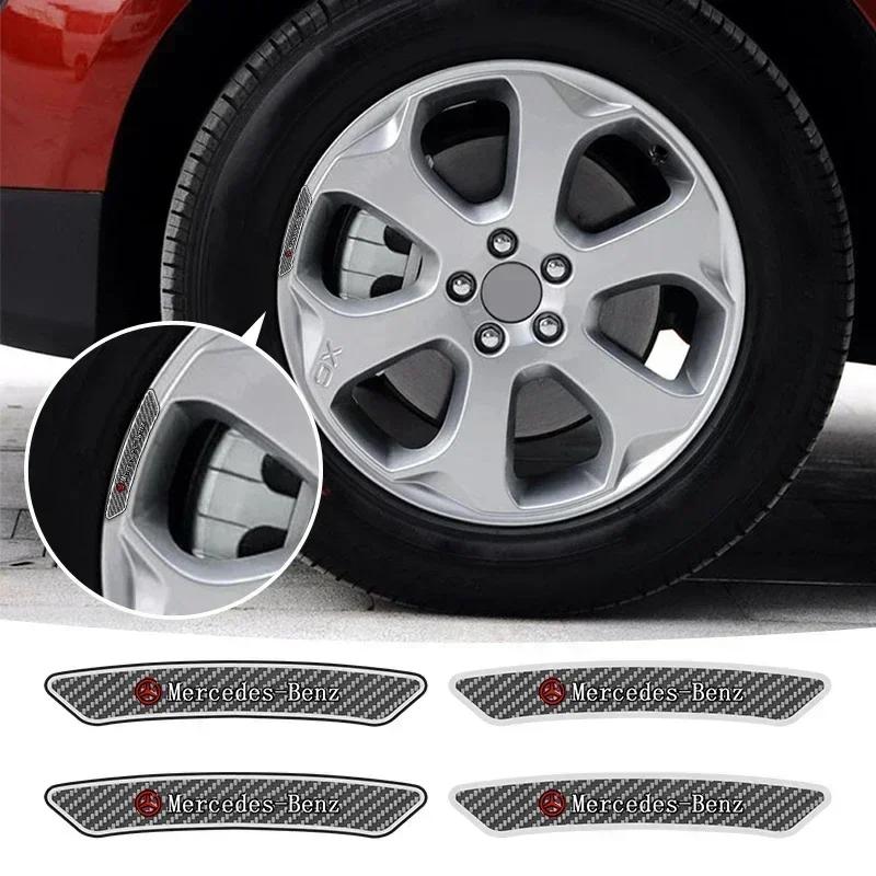 DNBF1 4pcs Car Badge Wheel Hub Wheel Brow Decal For Mercedes Benz Amg W204 W213 W205 W211 W212 W176 W205 W203 Car Styling Accessories