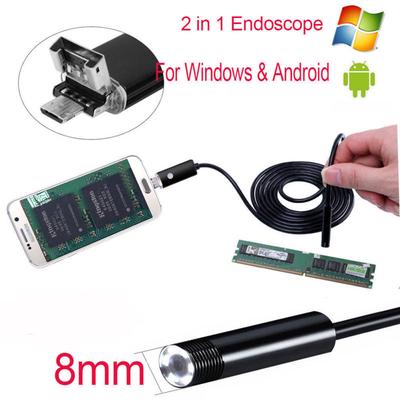 2v1 HD vodotěsná 6LED 7/8mm Micro USB inspekční kamera pro Android endoskop