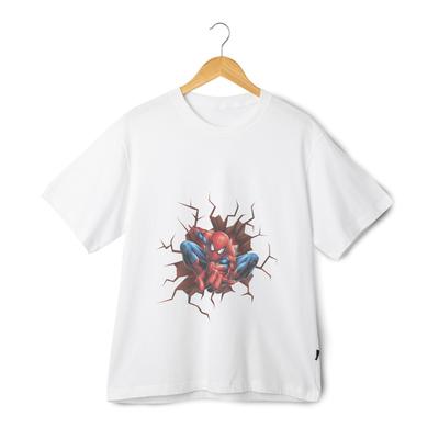 Superhero Spider-Man Graphic T-Shirt - Cool Comic Wall Break Unisex Tee