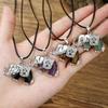 Pandantiv din cristal natural, aliaj ametist, colier elefant din cristal roz, bijuterii