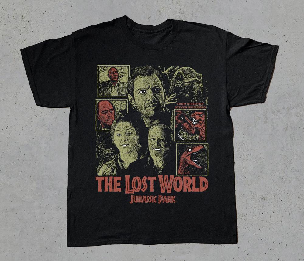 Затерянный мир Тяжелый Хлопок Черная Футболка S-5XL TT478 Унисекс Футболка XXL