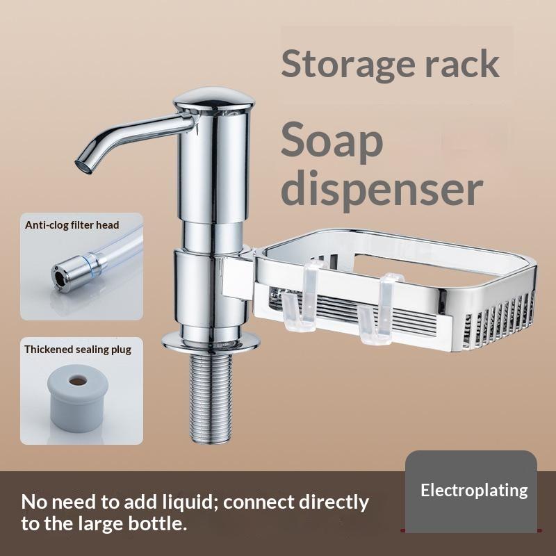 Distributeur d'assiettes pour plan de travail de cuisine avec tube d'extension Pompe à savon liquide à pression manuelle Distributeur de savon en plastique pour accessoires d'évier