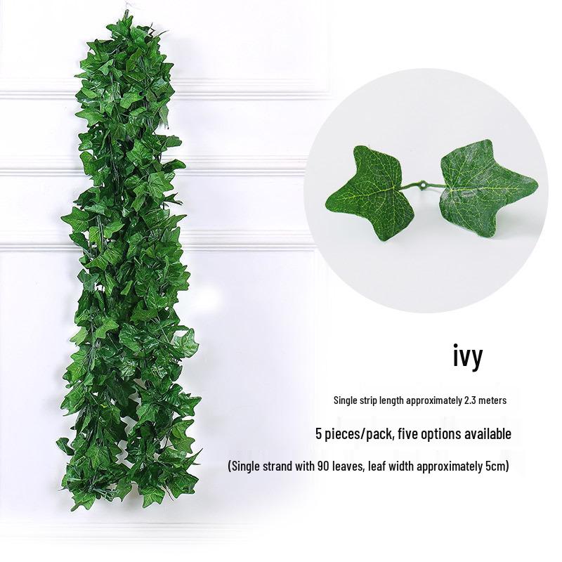 Artificial Green Grape Leaf Vine for Indoor Decor