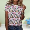 Fashion Women Plants&Flowers&Butterflies Print T Shirt Funny Casual O-neck Short Sleeves T-shirt Summer Female Tee Shirt