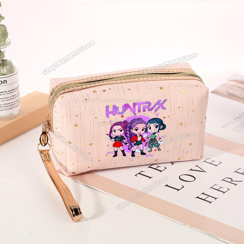 Borsa per Cosmetici Demon Hunters KPop Rumi Mira Zoey Borsa Clutch per Trucco da Ragazza Organizzatori per Pennelli da Trucco da Viaggio da Donna Necessaire
