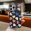 Urocze kolorowe nadruki serc miłości Wstrząsoodporne miękkie TPU Smukłe etui na telefon Dla iPhone 16 Pro Max 15 Pro 14 13 12 11 Ochrona obiektywu Matowa skórzana tekstura Pokrowiec