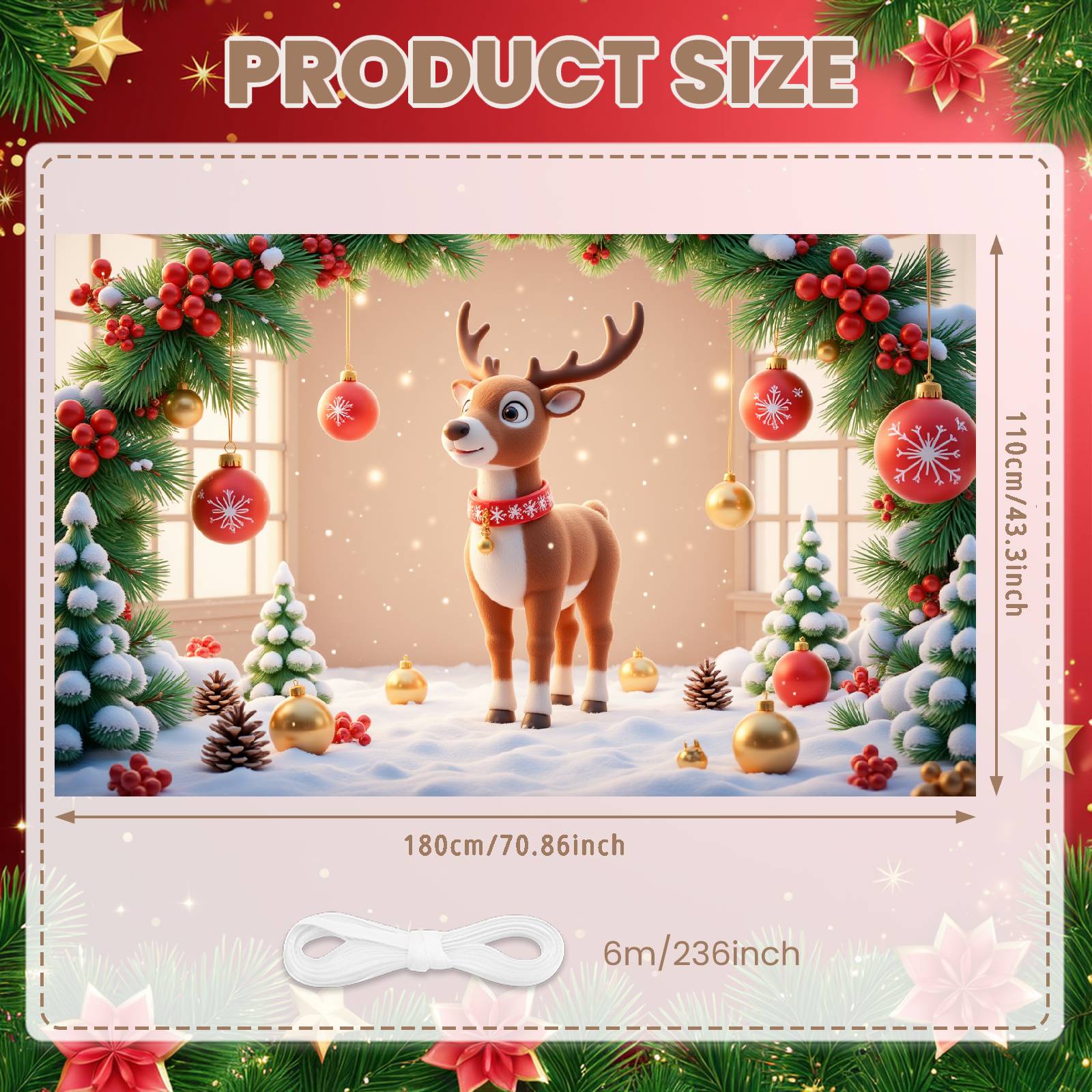 

Holiday Banner Holiday Ornaments Holiday Background Christmas Banner Glittery Details Winter Display For Store Display Indoor