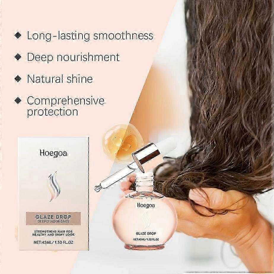 Olio Brillantezza Capelli, Gocce Lucidalabbra Gloss Absolu, Olio per Capelli Brillantezza Anti-Crespo, con Olio di Rosa Selvatica, Capelli Secchi e Danneggiati Idratati e Riparati, 45ML
