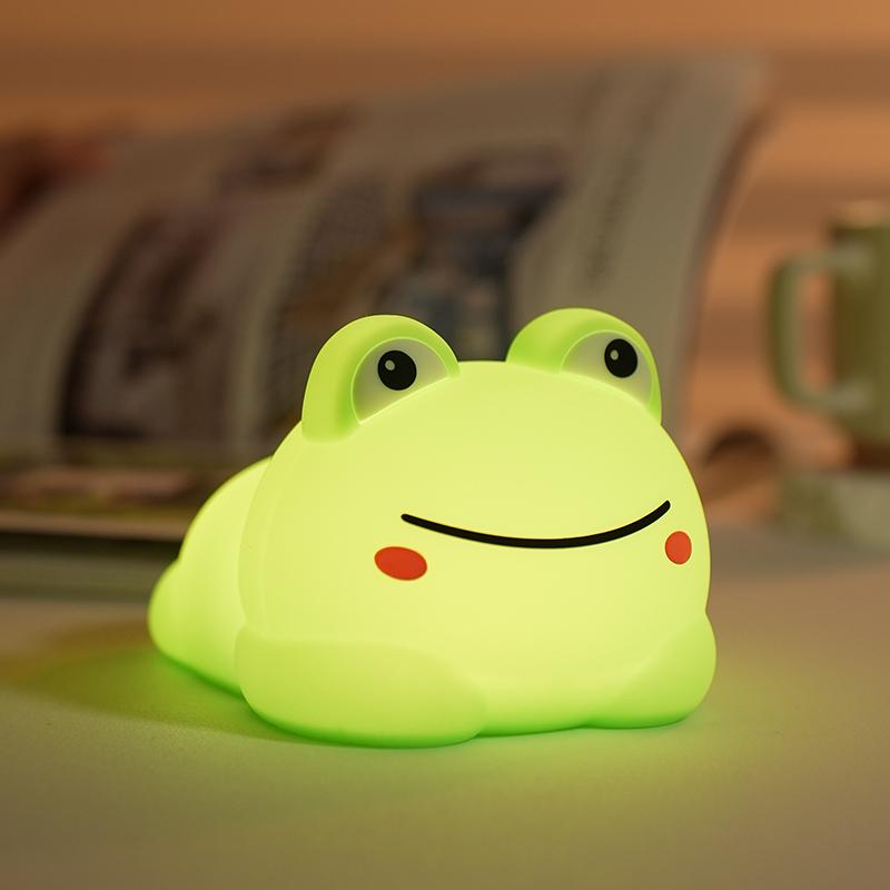 Frog Night Light USB Rechargeable Silicone Bedside Lamp With Touch Control For Kids Room And Home Decor Perfect Gift