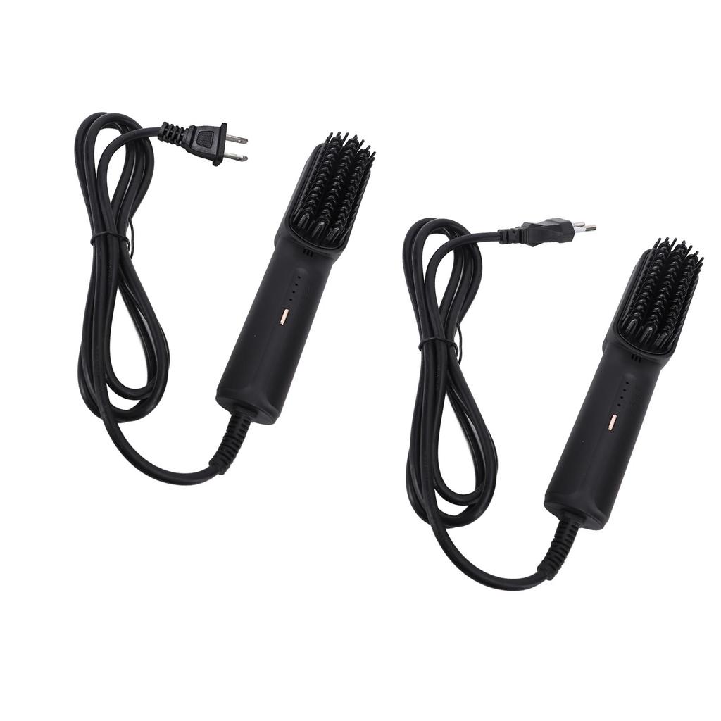 Hair Straightener Comb Hair Straightening Curling Brush Small and Exquisite Comb for Travel Black