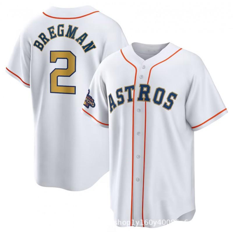 Houston Astros Baseball Jersey Bregman 2 Altuve 27 Embroidered Sports Shirt Men