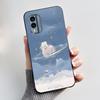 Casing For Nokia X30 5G Case Aesthetic Fashion Cute Cat Astronaut Cartoon Black Silicone Soft Shockproof Phone Case Back Cover