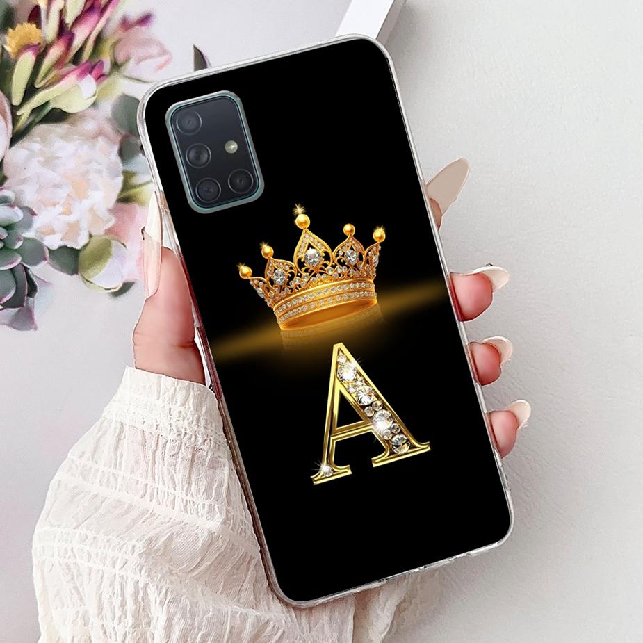 For Samsung Galaxy A51 A71 4G Case New Crown Letters Cover Soft Silicone Phone Case For Samsung A51 A 31 41 71 Back Cover Fundas
