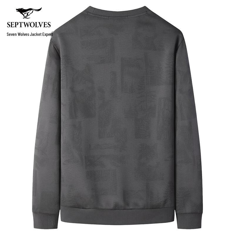 Septwolves Men's Long Sleeve Wolf Head Print T-Shirt