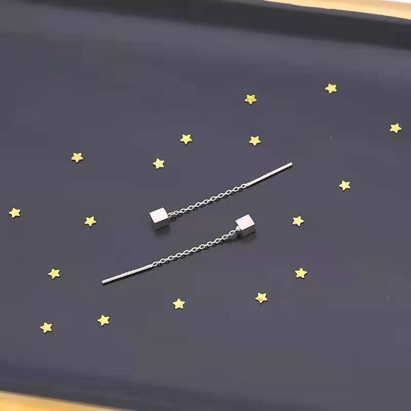 

Корейские длинные висячие серьги из нержавеющей стали для женщин, модные простые гладкие металлические висячие серьги, рождественские украшения, подарок