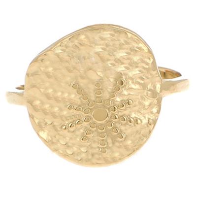 [R4406] - Golden 'Cléopatra' Steel Designer Ring - 14 Mm (Sun)