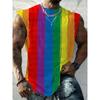 Camiseta sin mangas redonda con estampado de tinta salpicada, hombros anchos, camisetas sin mangas con estampado 3D para hombre, tops de verano para hombre