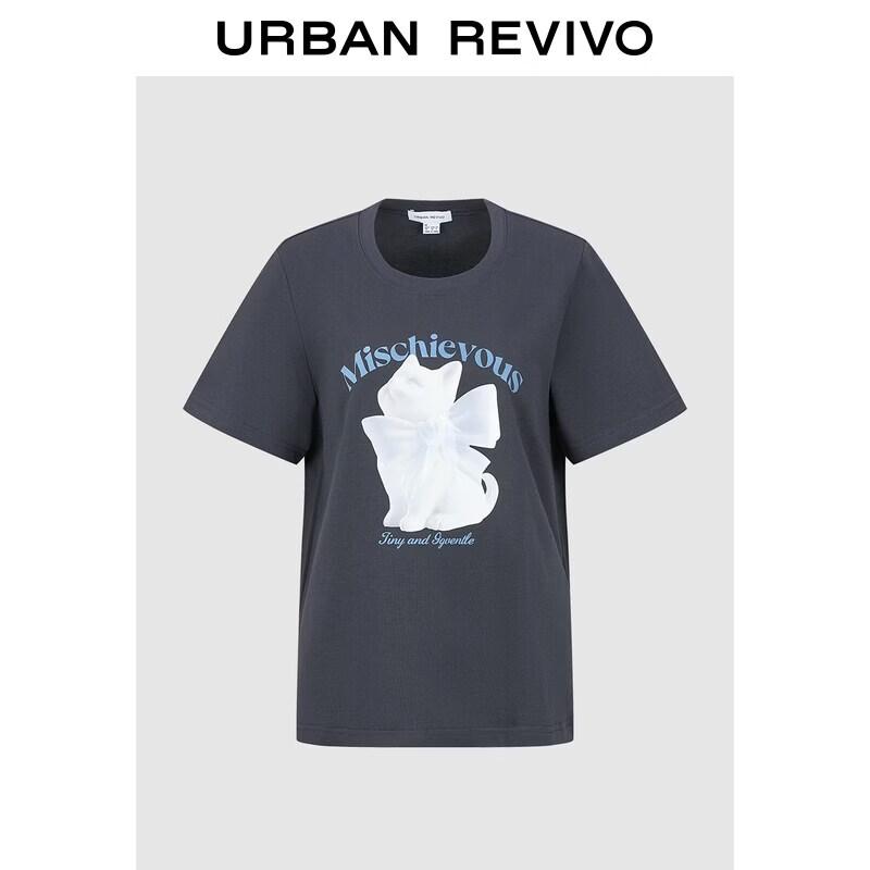 

UR Women s Pet Letter Print Crew Neck T-Shirt M