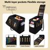 Canvas Yarn Storage Bag Solid Knitting Bag Handle Design Lightweight Portable Large Capacity Tote Organizer with Multi-layer Pockets