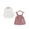Toddler Girl Deer Print T Shirt And Suspender Skirt Set Cute Casual Two Piece Outfit For Baby Girls Age 1-4 Years Summer