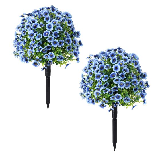 Sfera Topiaria Viola Artificiale con Picchetto per Piante Finte Viola da Esterno Arbusti Piante Finte Realistiche Resistenti ai Raggi UV per Giardino Cortile Portico