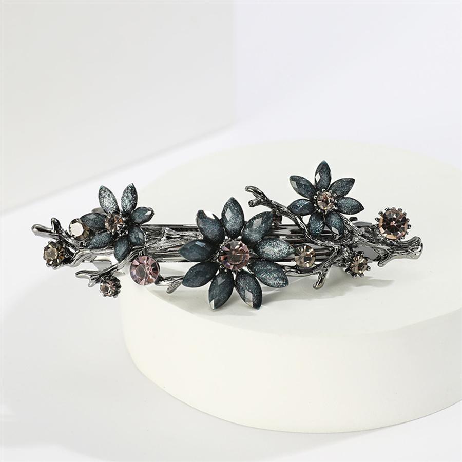 New Korean Colorful Crystal Butterfly Spring Hairpin Zircon Alloy Top Clip Horizontal Clip Elegant Women's Fashion Hair Jewelry