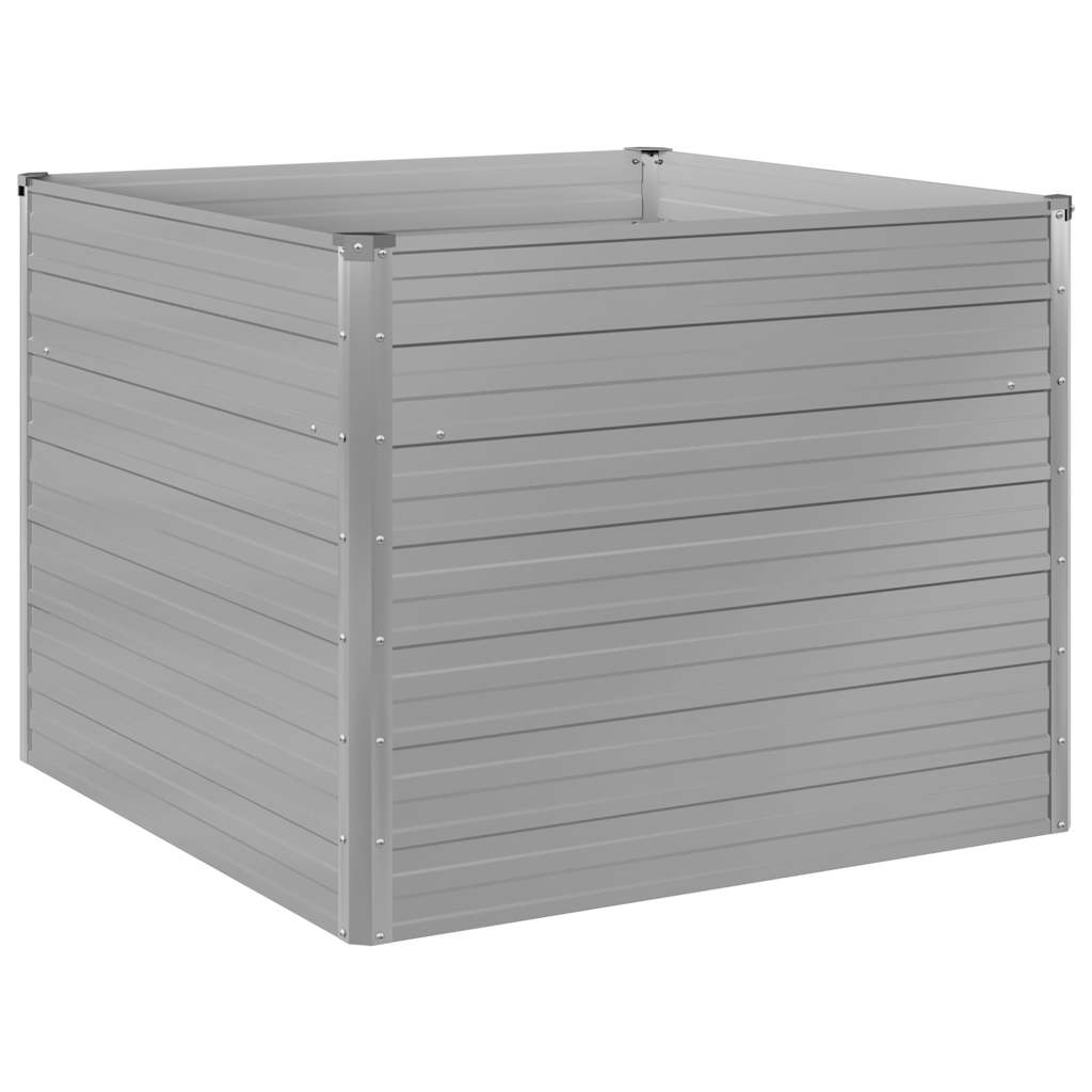 vidaXL Hochbeet 100 x 100 x 77 cm Verzinkter Stahl Grau