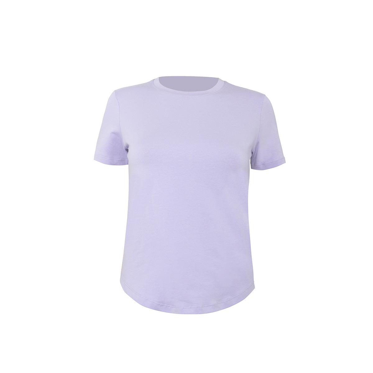 Women s Casual Loose Fit Short Sleeve Round Neck Curved Hem T-Shirt L