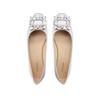 Elegant Spring & Autumn Rhinestone Buckle Square Toe Satin Flats for Women