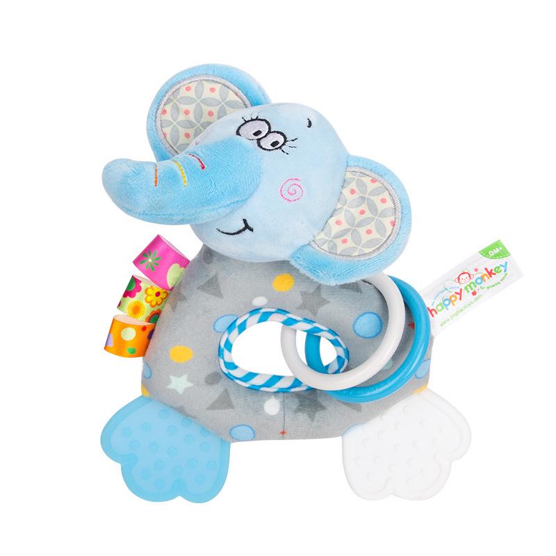 Happy Monkey Newborn Plush Teether & Hand Rattle Toy