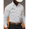 2026 Denim Serie Stierenkop Print Heren Casual Knopenhemd met Omgeslagen Kraag