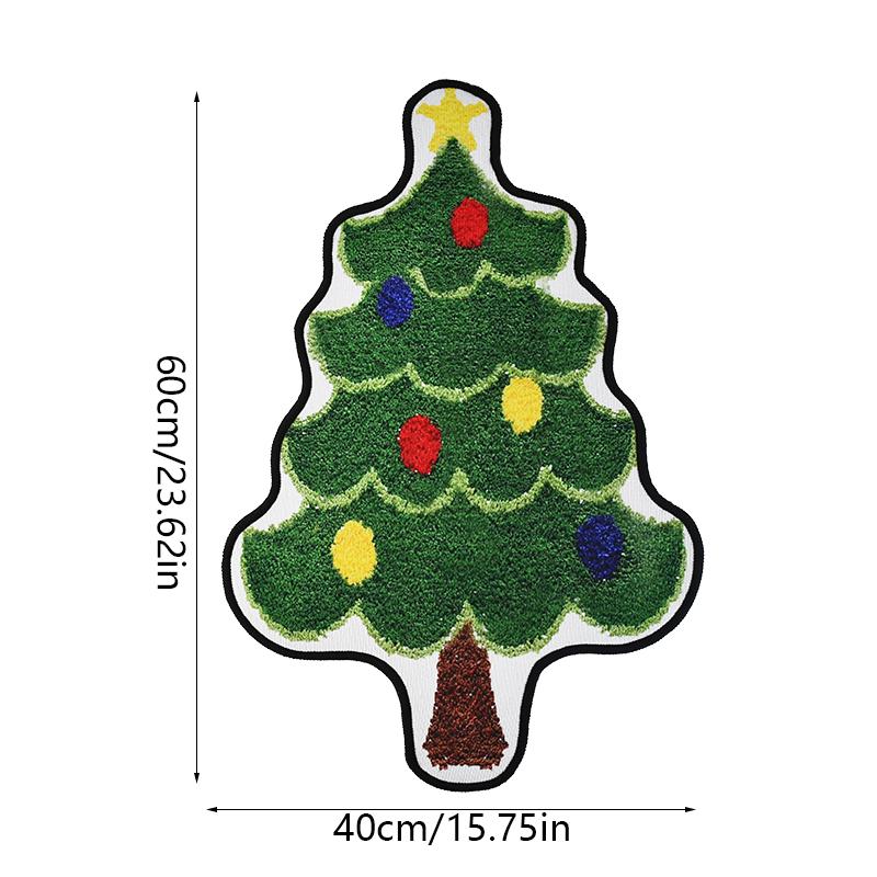 

Напольный коврик в форме рождественской елки, противоскользящий, для входной двери, спальни, ванной, туалета, ковер, подарок на Новый год 2025, украшение для дома Navidad