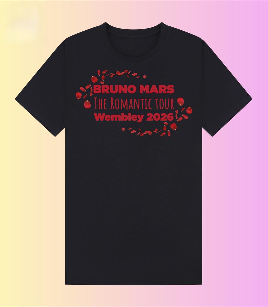 Bruno Mars Grafikdruck T-Shirts für Unisex und Damen Universell Moderne Popstar-Fans Rundherum Weiche Baumwolle Mode T-Shirts
