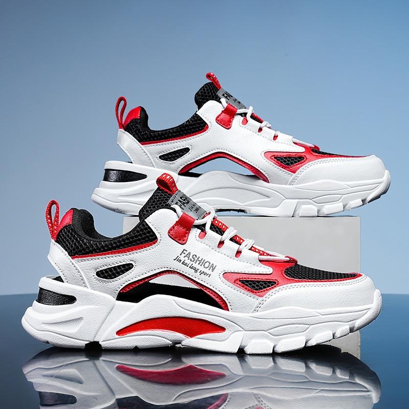

Men s Cutout Mesh Chunky Sneakers Breathable Casual Fashion Sports Shoes 44 чорний