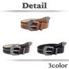 [White Fang] Belt Buckle Rivet Retro Punk Hip Hop Stylish Men's Women's BTA362 (Black)