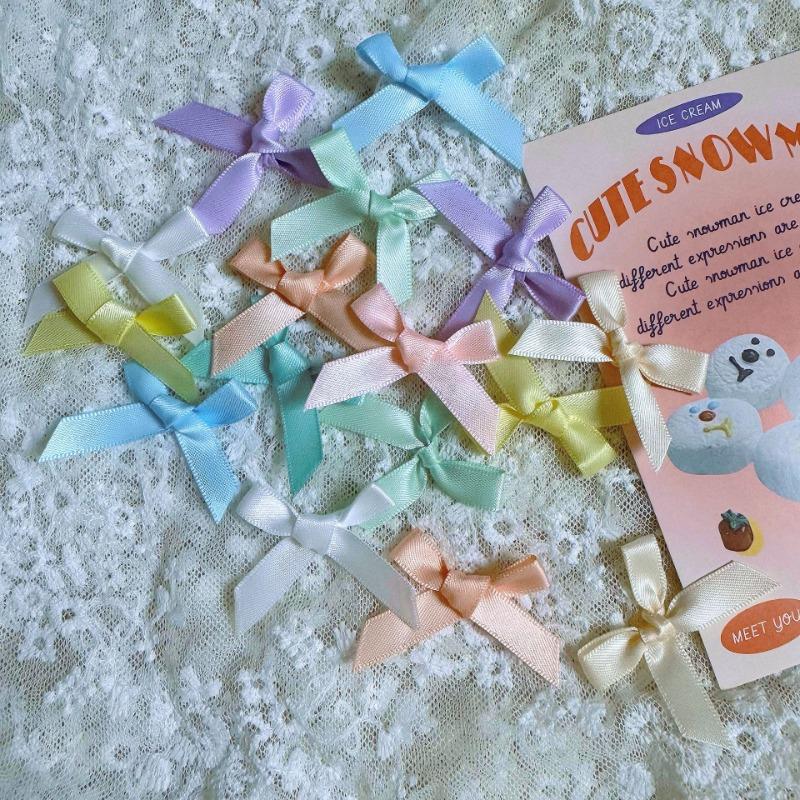 50/100 Pcs Fresh Pink Ribbon Bows Small Size Satin Ribbon Bow Flower Craft Decoration Handwork DIY Party Decoration